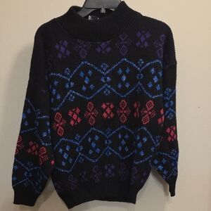 Colorful Patterned Women's Crew Neck Sweater (RW3)